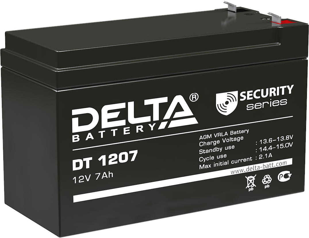 Аккумулятор 12В 7 А.ч (DT 1207) Delta Аккумуляторная батарея свинцово-кислотная (1шт)