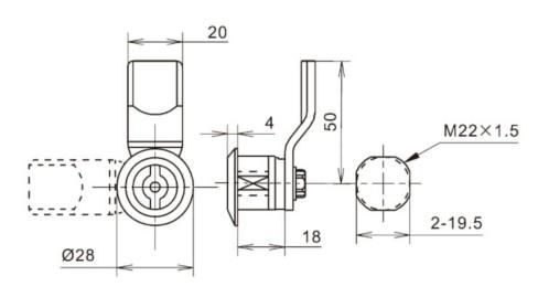 Замок мебельный ms 705 4