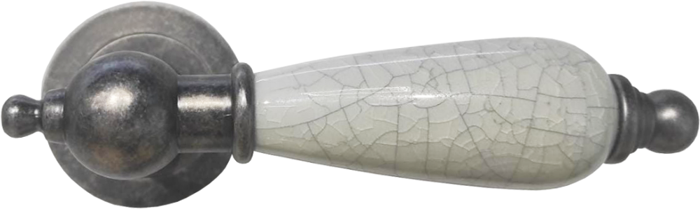 Ручка Alemar A7277-73 ANTIQUE SILVER + WHITE CRACK CERAMIC (10 шт)